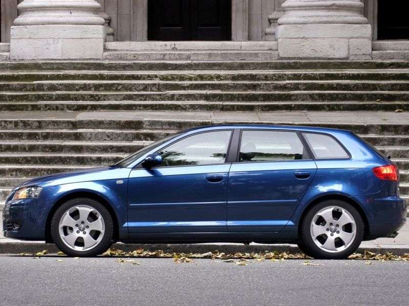Audi A3 8P / 8PA [zmiana stylizacji] Sportback hatchback 5 drzwiowy. 1.9 TDI Dpf MT (2006 2007)