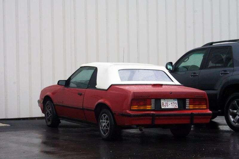 Chevrolet Cavalier 1. generacja [restyling] convertible 2.0 4MT (1986 1987)