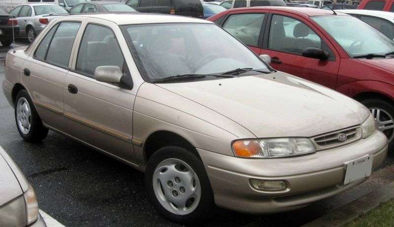 Kia Sephia 1. generacja [zmiana stylizacji] sedan 1.5 MT (1996 1998)