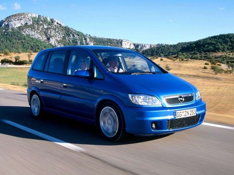 Opel Zafira AOPC 5 door minivan 2.0 Turbo MT (2000–2003)