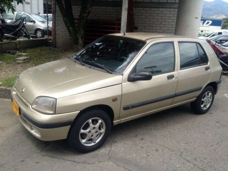Renault Clio pierwszej generacji [zmiana stylizacji] hatchback 5 drzwiowy. 1,9 D MT (1996 1998)
