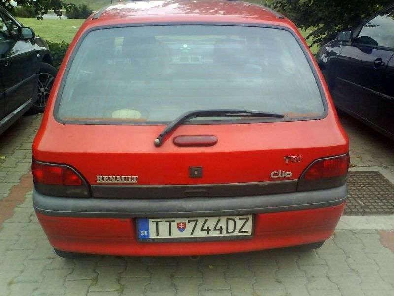 Renault Clio 1st generation [restyling] 5 bit hatchback 1.9 D MT (1996–1998)