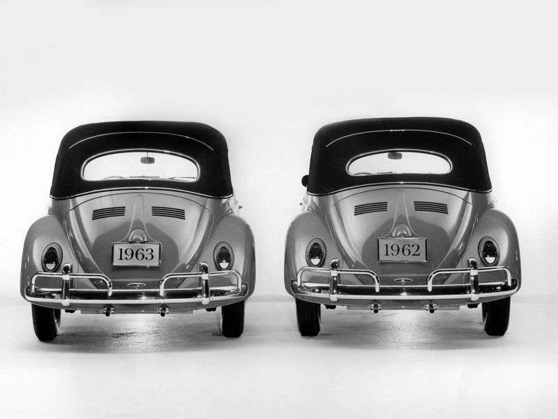 Volkswagen Beetle 1200/1300/1500 [restyling] 1.2 MT convertible (1953–1965)