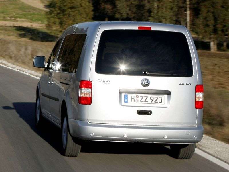 Volkswagen Caddy 3 generacji Maxi minivan 4 drzwiowy 1,6 mln ton (2007 2010)